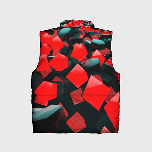 Детский жилет Черно красные кубы / 3D-Светло-серый – фото 2