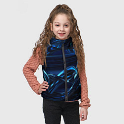 Детский жилет Фрактальный узор волны, цвет: 3D-светло-серый — фото 2