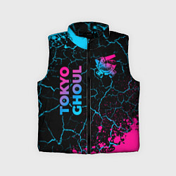 Детский жилет Tokyo Ghoul - neon gradient: надпись, символ, цвет: 3D-черный