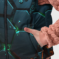 Детский жилет Плиты с зеленым неоновым светом, цвет: 3D-светло-серый — фото 2