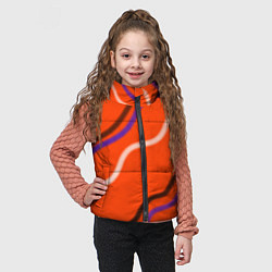 Детский жилет Красный фон и волны, цвет: 3D-светло-серый — фото 2