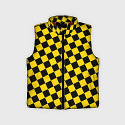 Детский жилет Черно-желтая мелкая клетка, цвет: 3D-красный