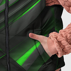 Детский жилет Черно-зеленые объемные полосы, цвет: 3D-светло-серый — фото 2