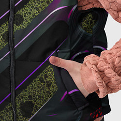 Детский жилет Фиолетовые и зеленые вставки, цвет: 3D-светло-серый — фото 2