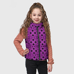 Детский жилет Геометрический узор в пурпурных и лиловых тонах, цвет: 3D-черный — фото 2
