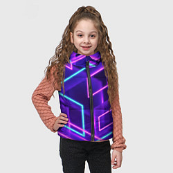 Детский жилет Светящиеся разноцветные полосы, цвет: 3D-черный — фото 2
