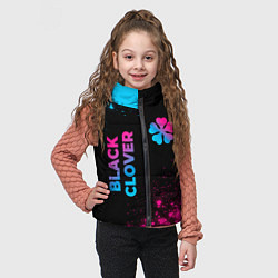 Детский жилет Black Clover - neon gradient: надпись, символ, цвет: 3D-черный — фото 2
