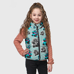 Детский жилет Обезьяна меломан, цвет: 3D-светло-серый — фото 2