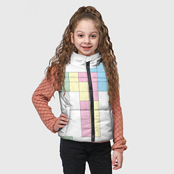 Детский жилет Тетрис буква т падающие блоки, цвет: 3D-светло-серый — фото 2