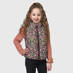 Детский жилет Серо-розовый средневековый паттерн, цвет: 3D-светло-серый — фото 2