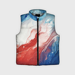 Детский жилет Белый синий красный, цвет: 3D-светло-серый