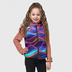 Детский жилет Синие и фиолетовые волны, цвет: 3D-черный — фото 2