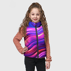 Детский жилет Неоновые волны, цвет: 3D-светло-серый — фото 2