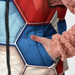 Детский жилет Большие белые синие красные плиты, цвет: 3D-красный — фото 2
