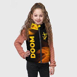 Детский жилет Doom - gold gradient: надпись, символ, цвет: 3D-черный — фото 2