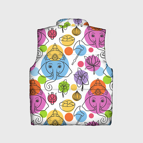 Детский жилет Индийские слоники / 3D-Светло-серый – фото 2
