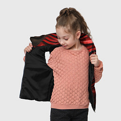 Детский жилет Кожаная красная и черная текстура, цвет: 3D-черный — фото 2