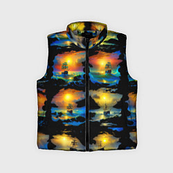 Детский жилет Вечерние кораблики, цвет: 3D-светло-серый