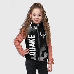 Детский жилет Quake glitch на темном фоне: надпись, символ, цвет: 3D-черный — фото 2