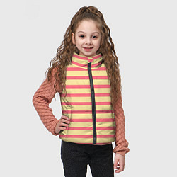 Детский жилет Нежный жёлто-розовый полосатый, цвет: 3D-красный — фото 2