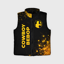 Детский жилет Cowboy Bebop - gold gradient: надпись, символ, цвет: 3D-черный