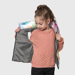 Детский жилет Акварельный цветочный принт, цвет: 3D-светло-серый — фото 2
