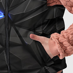 Детский жилет Неоновое синее свечение на черном, цвет: 3D-светло-серый — фото 2