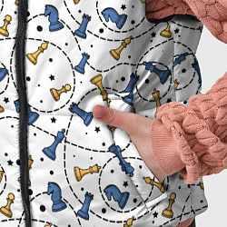 Детский жилет Синие и желтые шахматные фигуры на белом фоне, цвет: 3D-черный — фото 2