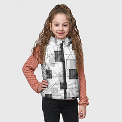 Детский жилет Квадраты и штрихи, цвет: 3D-черный — фото 2