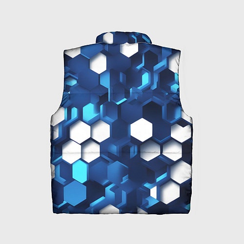 Детский жилет Cyber hexagon Blue / 3D-Светло-серый – фото 2