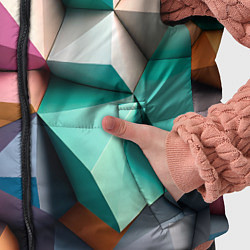 Детский жилет Полигональные объемные кубы и тетраэдры в пастельн, цвет: 3D-черный — фото 2