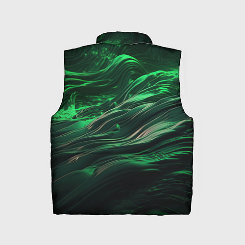 Детский жилет Зеленые абстрактные волны / 3D-Светло-серый – фото 2