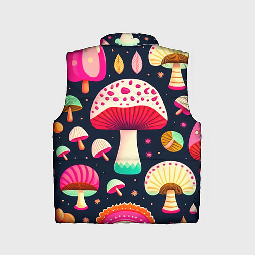 Детский жилет Грибы рисованные узор / 3D-Светло-серый – фото 2