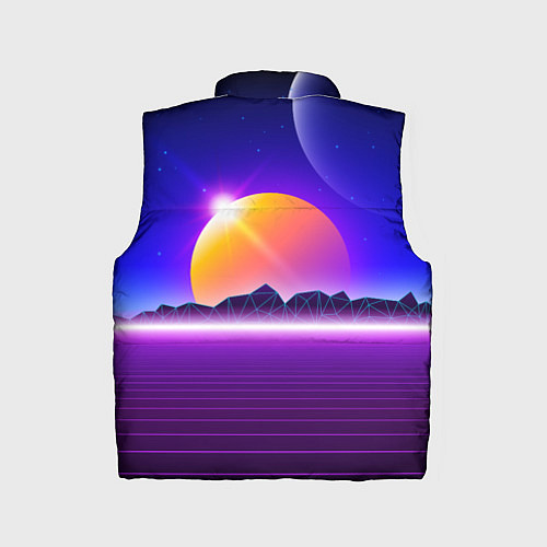 Детский жилет Mountains - sun - space - vaporwave / 3D-Светло-серый – фото 2