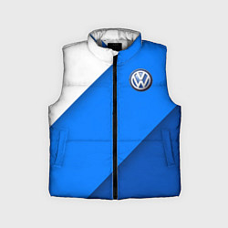 Детский жилет Volkswagen - голубые линии, цвет: 3D-светло-серый