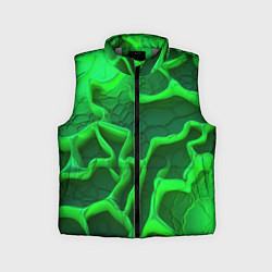 Детский жилет Объемные зеленые линии, цвет: 3D-светло-серый