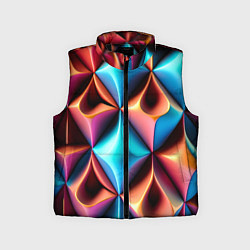 Детский жилет Разноцветные объёмные ромбы узор, цвет: 3D-черный