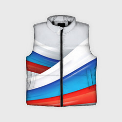 Детский жилет Российские флаги, цвет: 3D-черный