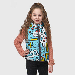 Детский жилет Геометрическая контурная абстракция, цвет: 3D-черный — фото 2