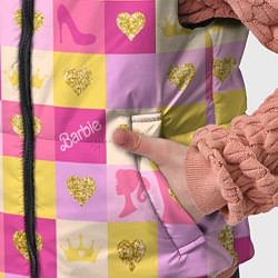 Детский жилет Барби: желтые и розовые квадраты паттерн, цвет: 3D-светло-серый — фото 2