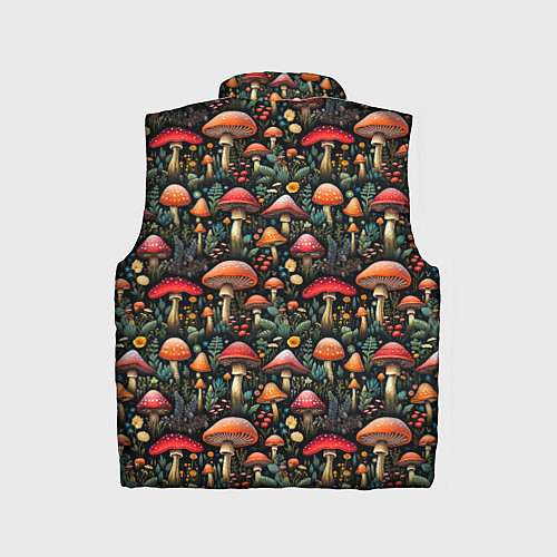 Детский жилет Сказочные грибы мухоморы паттерн / 3D-Светло-серый – фото 2