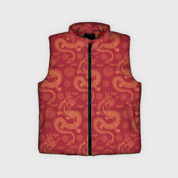 Детский жилет Dragon red pattern