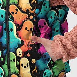 Детский жилет Паттерн с разноцветными приведениями, цвет: 3D-красный — фото 2