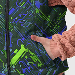 Детский жилет Киберпанк линии зелёные и синие, цвет: 3D-красный — фото 2