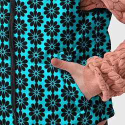 Детский жилет Стилизованные цветы чёрно-голубой, цвет: 3D-черный — фото 2