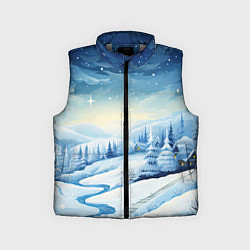 Детский жилет Новогодняя опушка, цвет: 3D-светло-серый