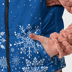Детский жилет Текстура снежинок на синем фоне, цвет: 3D-черный — фото 2