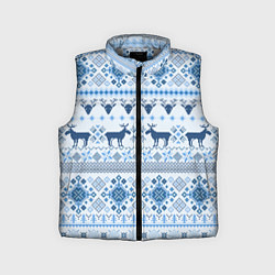 Детский жилет Blue sweater with reindeer, цвет: 3D-светло-серый