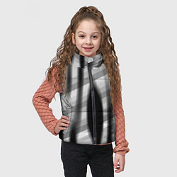 Детский жилет Черные размытые овалы и полосы, цвет: 3D-красный — фото 2