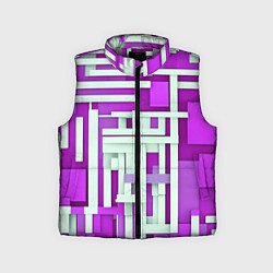 Детский жилет Полосы на фиолетовом фоне, цвет: 3D-светло-серый